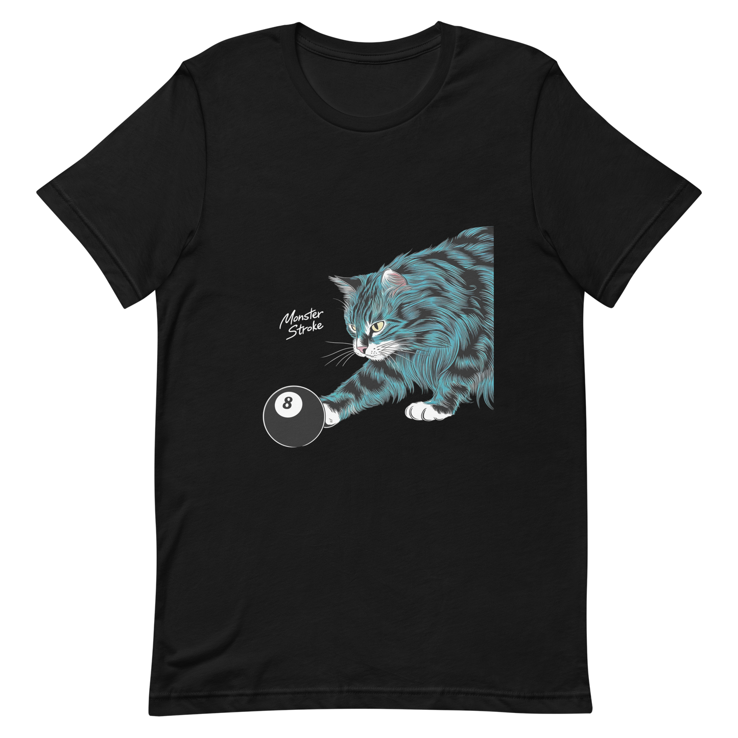 Monster Stroke Cat & 8-ball Unisex t-shirt