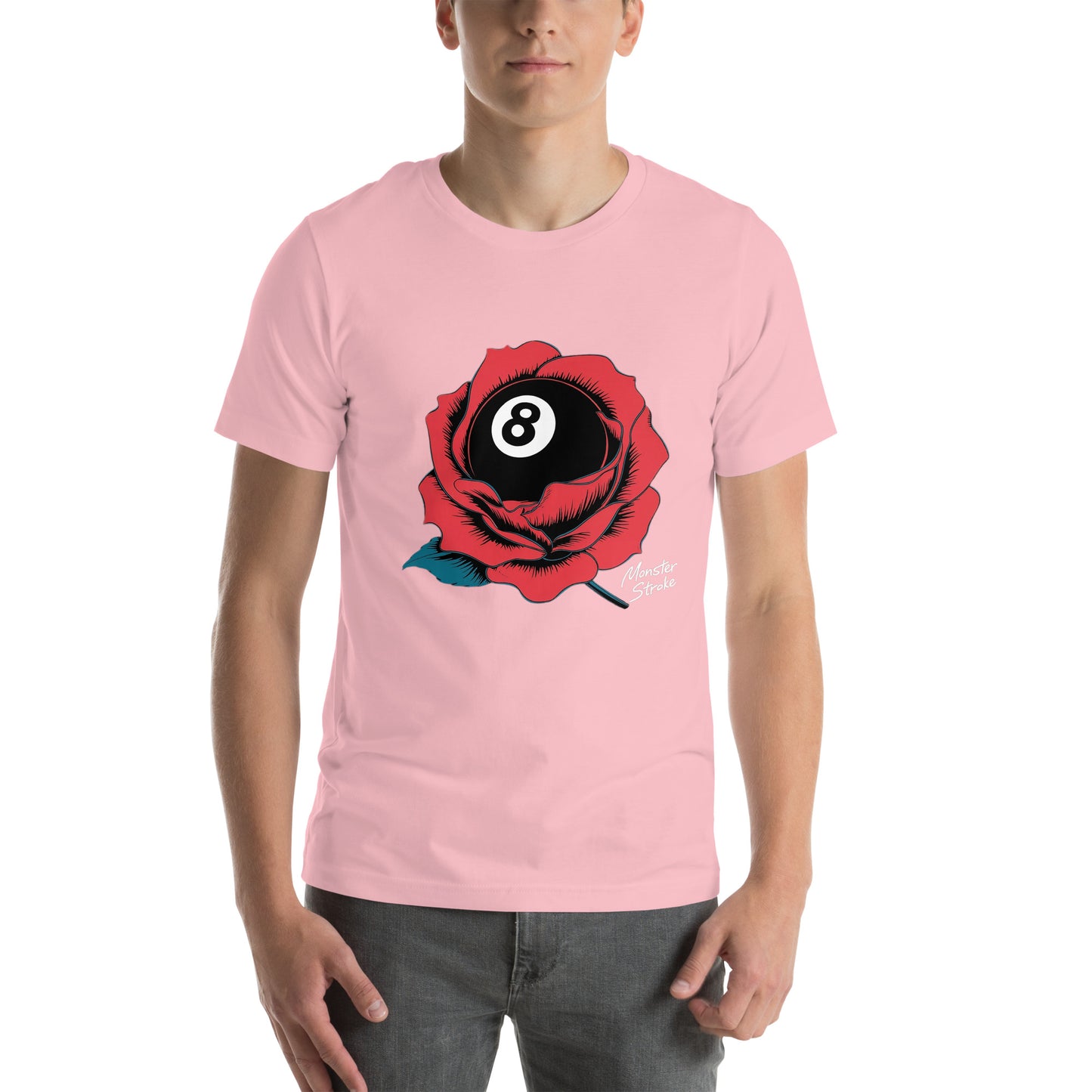 Monster Stroke 8-ball Rose Unisex t-shirt
