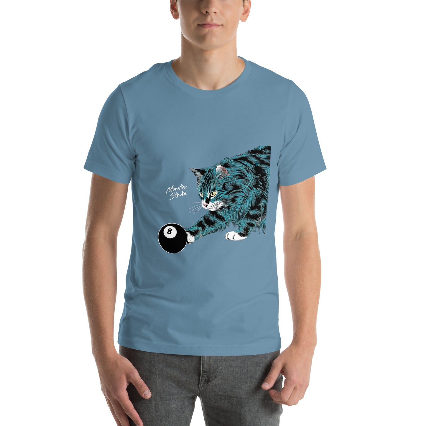 Monster Stroke Cat & 8-ball Unisex t-shirt