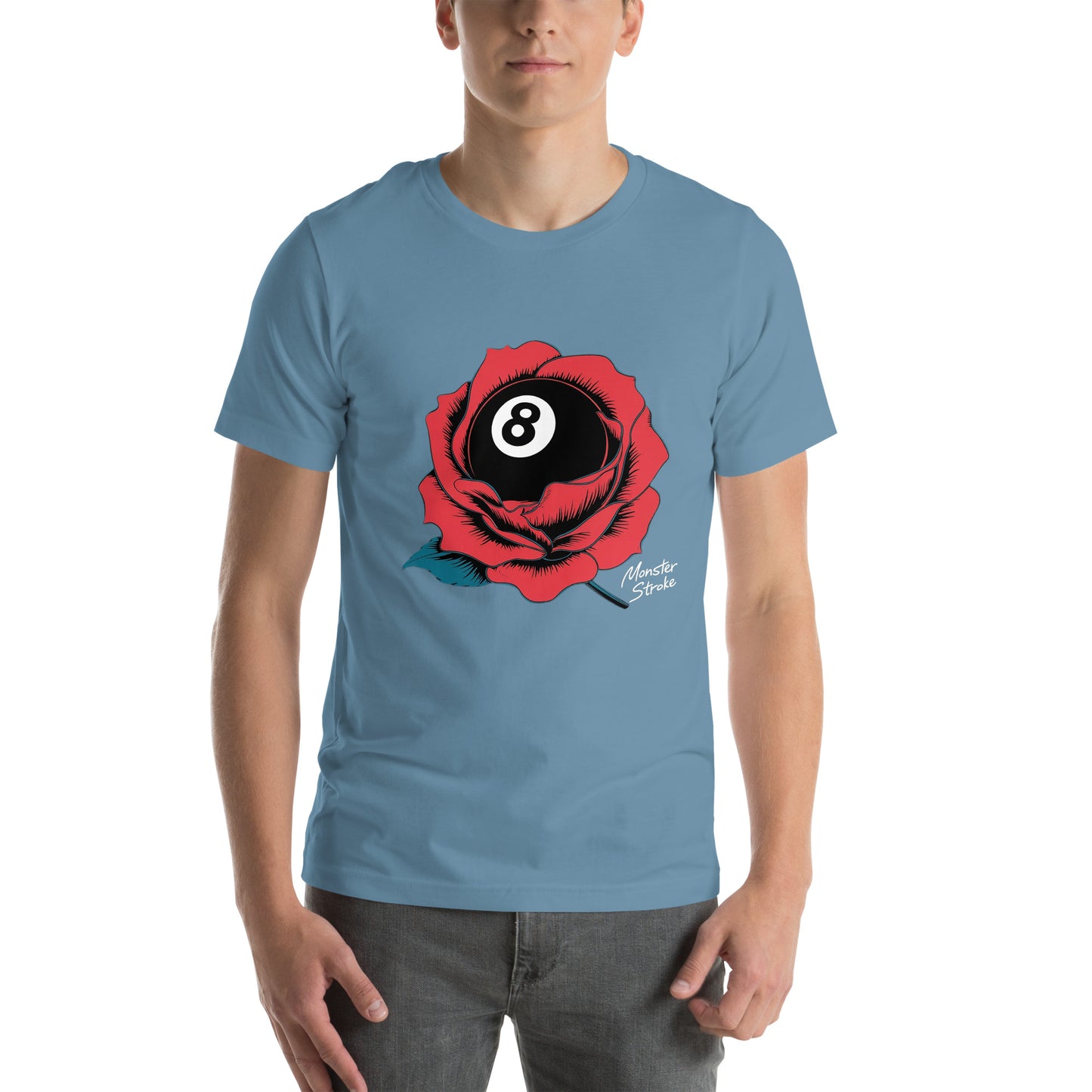 Monster Stroke 8-ball Rose Unisex t-shirt