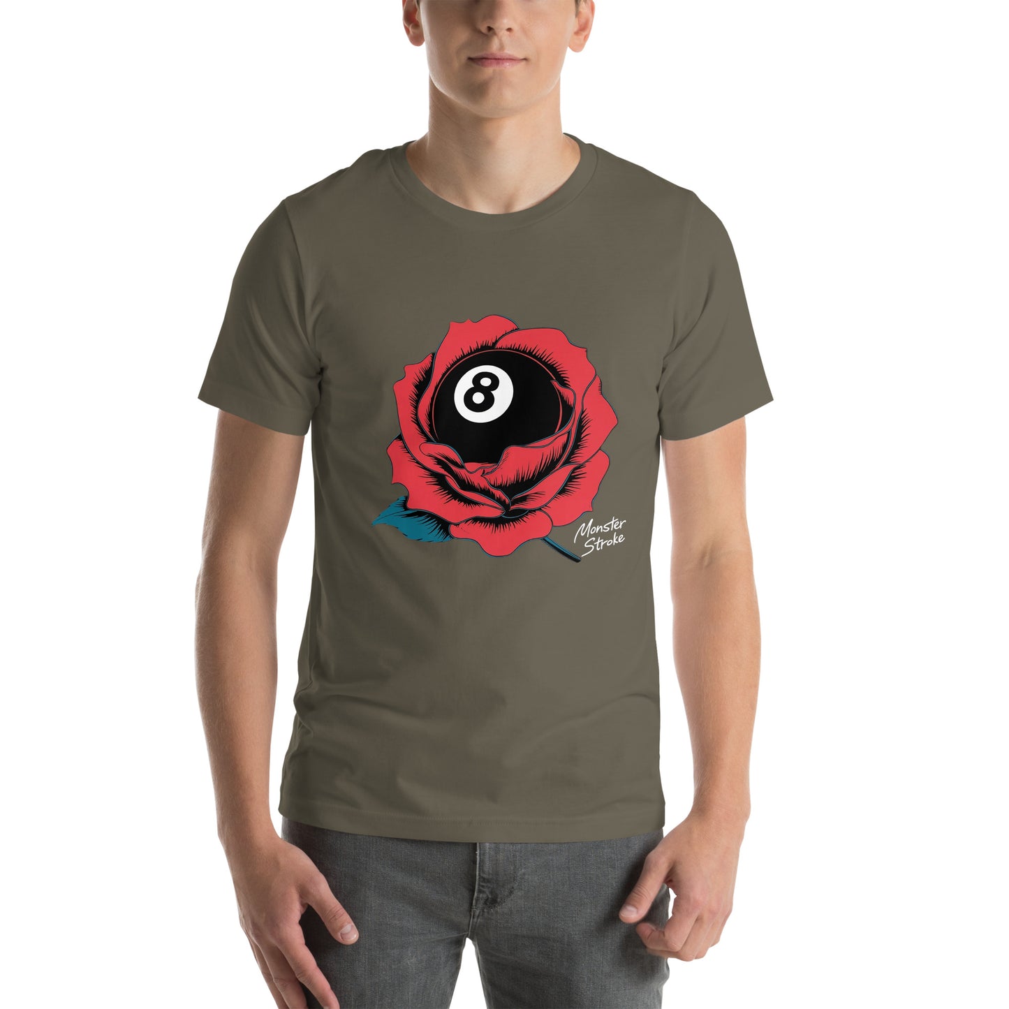 Monster Stroke 8-ball Rose Unisex t-shirt