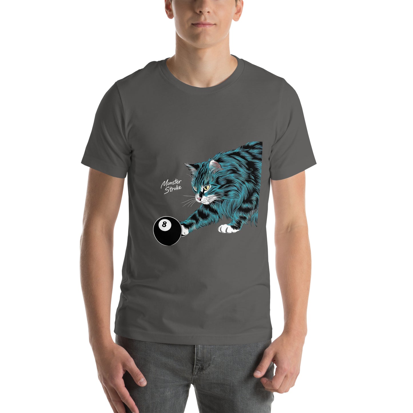 Monster Stroke Cat & 8-ball Unisex t-shirt