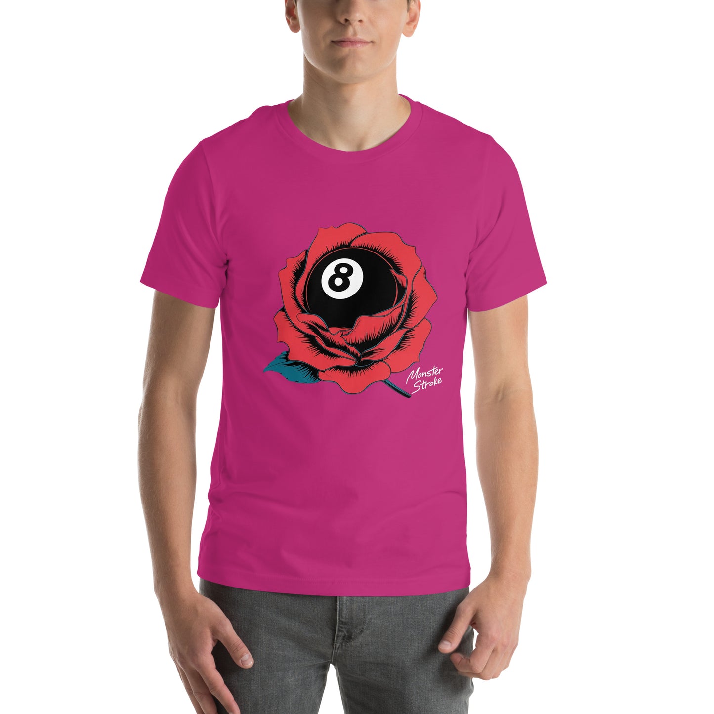 Monster Stroke 8-ball Rose Unisex t-shirt