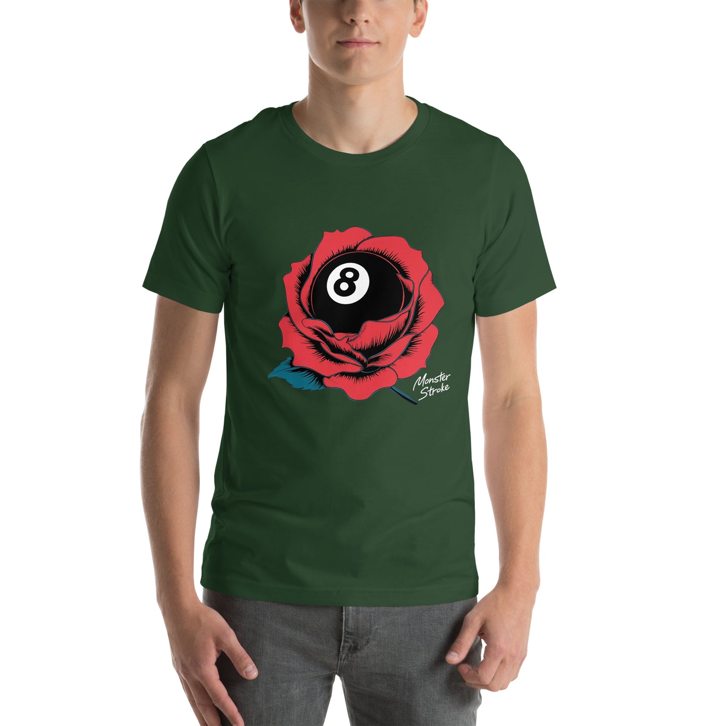 Monster Stroke 8-ball Rose Unisex t-shirt